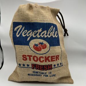Burlap Vegetable Bag Sack 9.5”x11.5”  Jute Bag New Drawstring Bag Japan